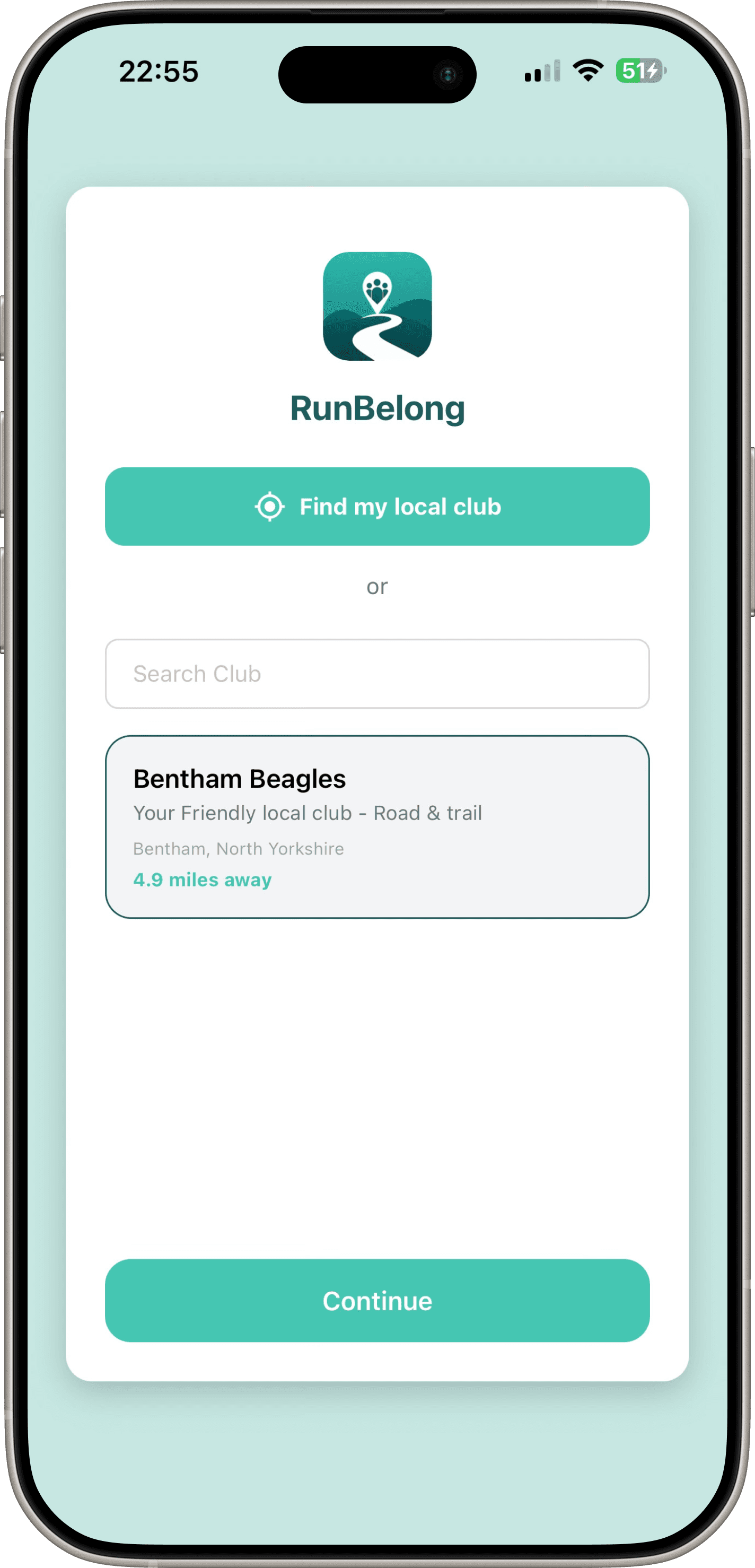 Find a local running club in the RunBelong app
